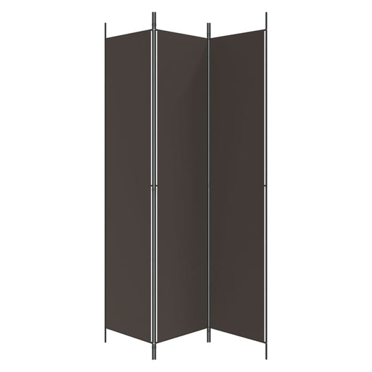 3-Panel Room Divider Brown 150x220 cm Fabric