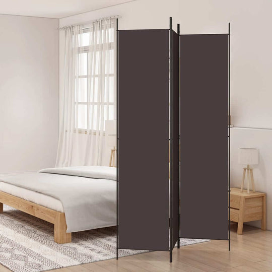 3-Panel Room Divider Brown 150x220 cm Fabric