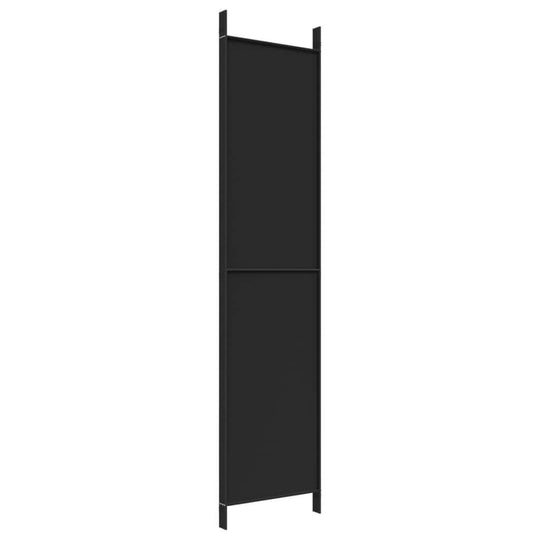 4-Panel Room Divider 200x220 cm Fabric in durable black fabric providing privacy and versatile use as room separator or window block.