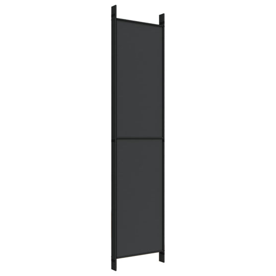 5-Panel Room Divider Black 250x220 cm Fabric