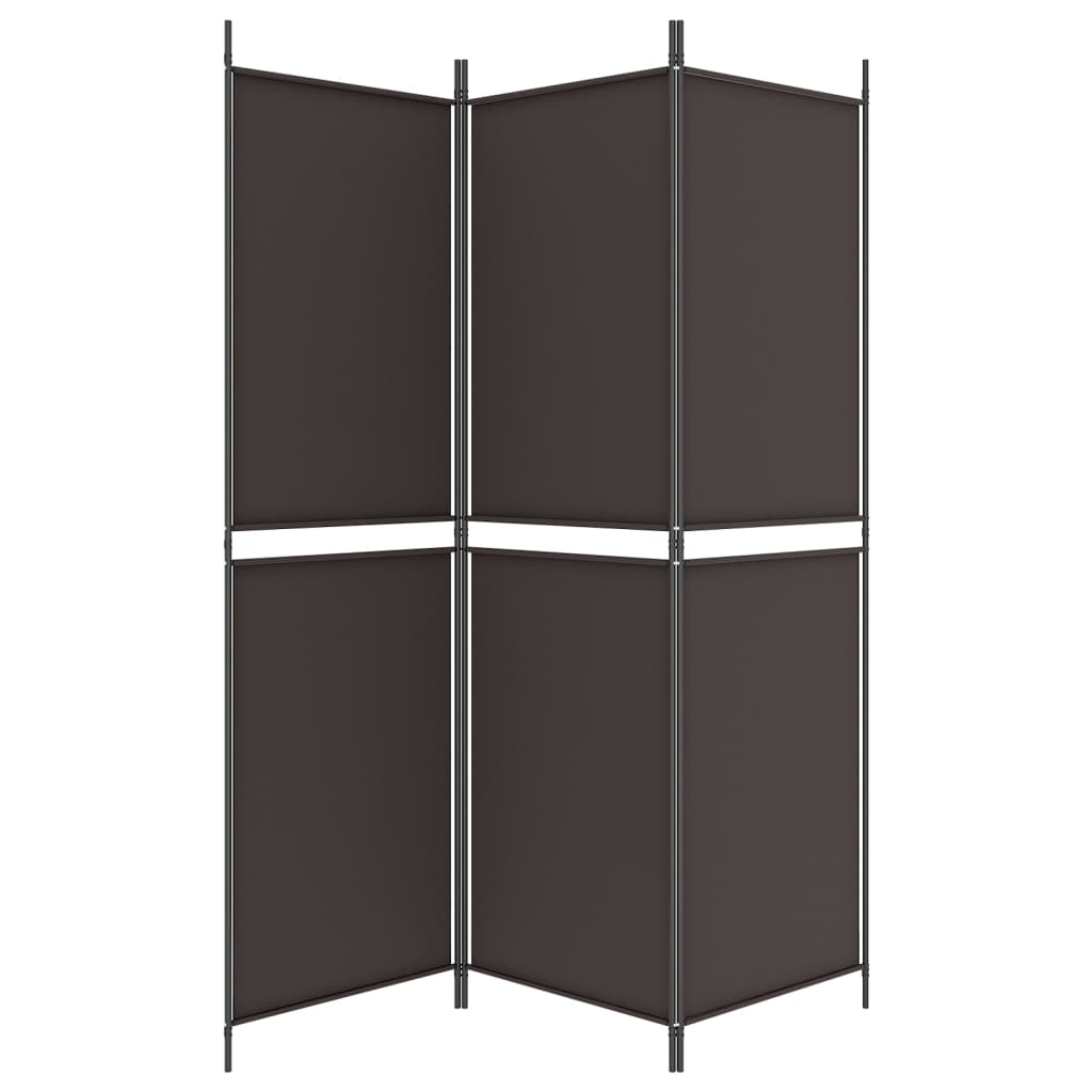 3-Panel Room Divider Brown 150x180 cm Fabric