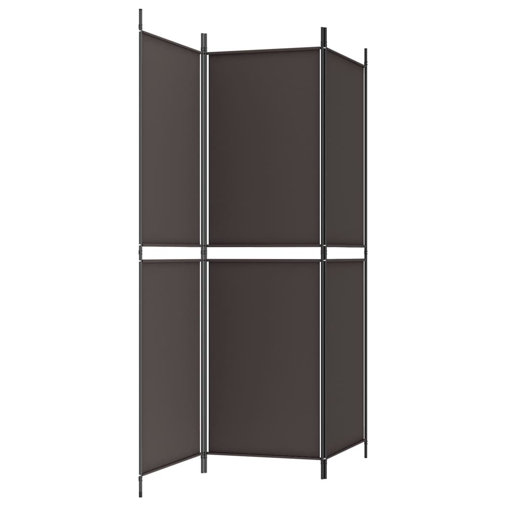 3-Panel Room Divider Brown 150x180 cm Fabric