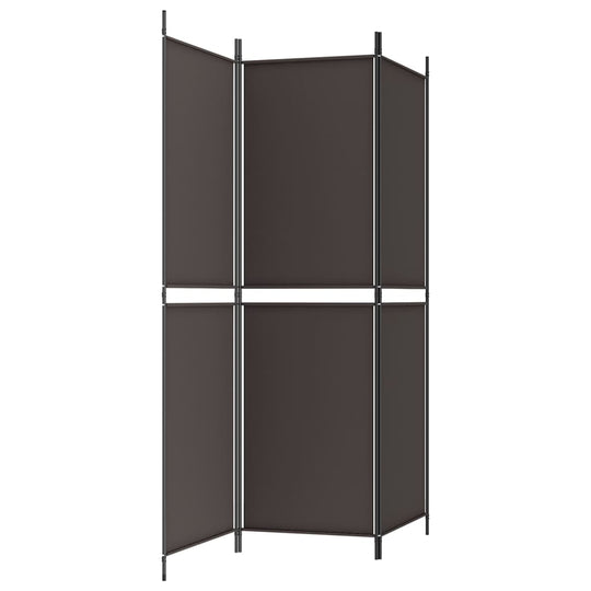 3-Panel Room Divider Brown 150x180 cm Fabric