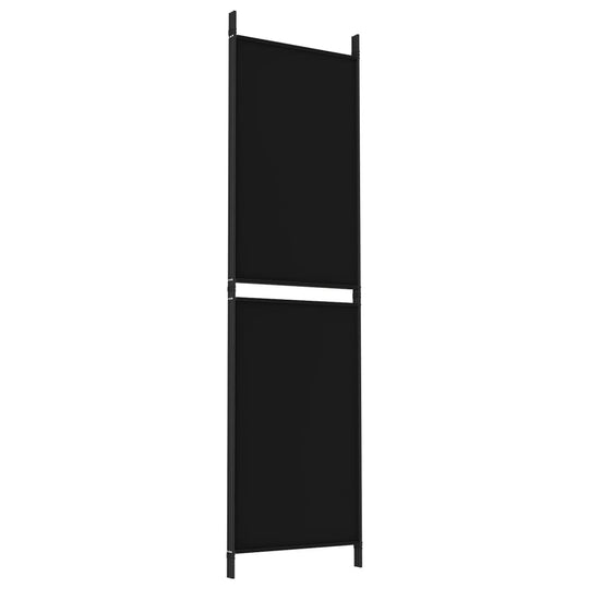 3-Panel Room Divider Black 150x180 cm Fabric