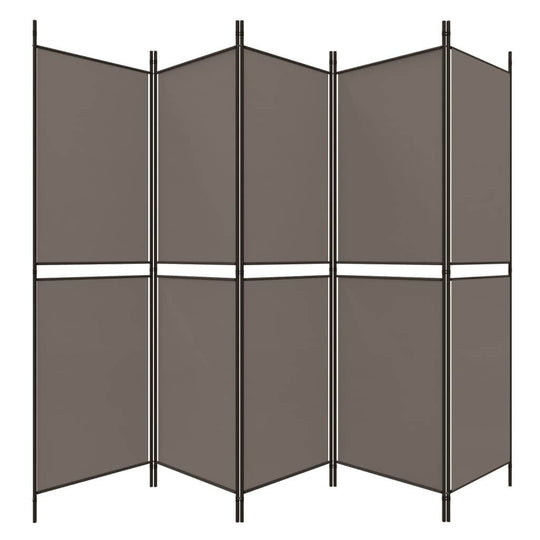 5-Panel Room Divider 250x180 cm Fabric in durable material, versatile for room separation and sunlight blocking.