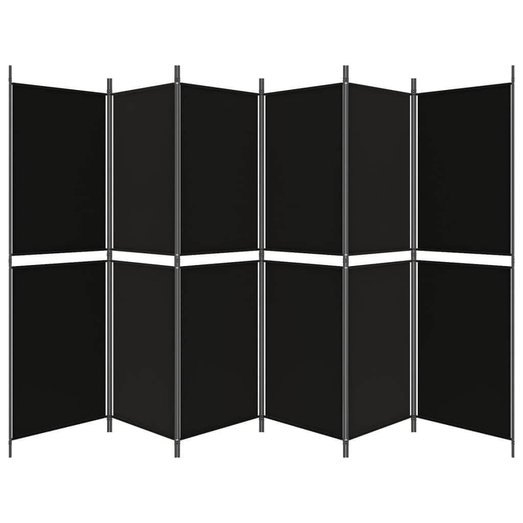 فاصل غرفة بستة ألواح، 300 × 180 سم، مصنوع من القماش