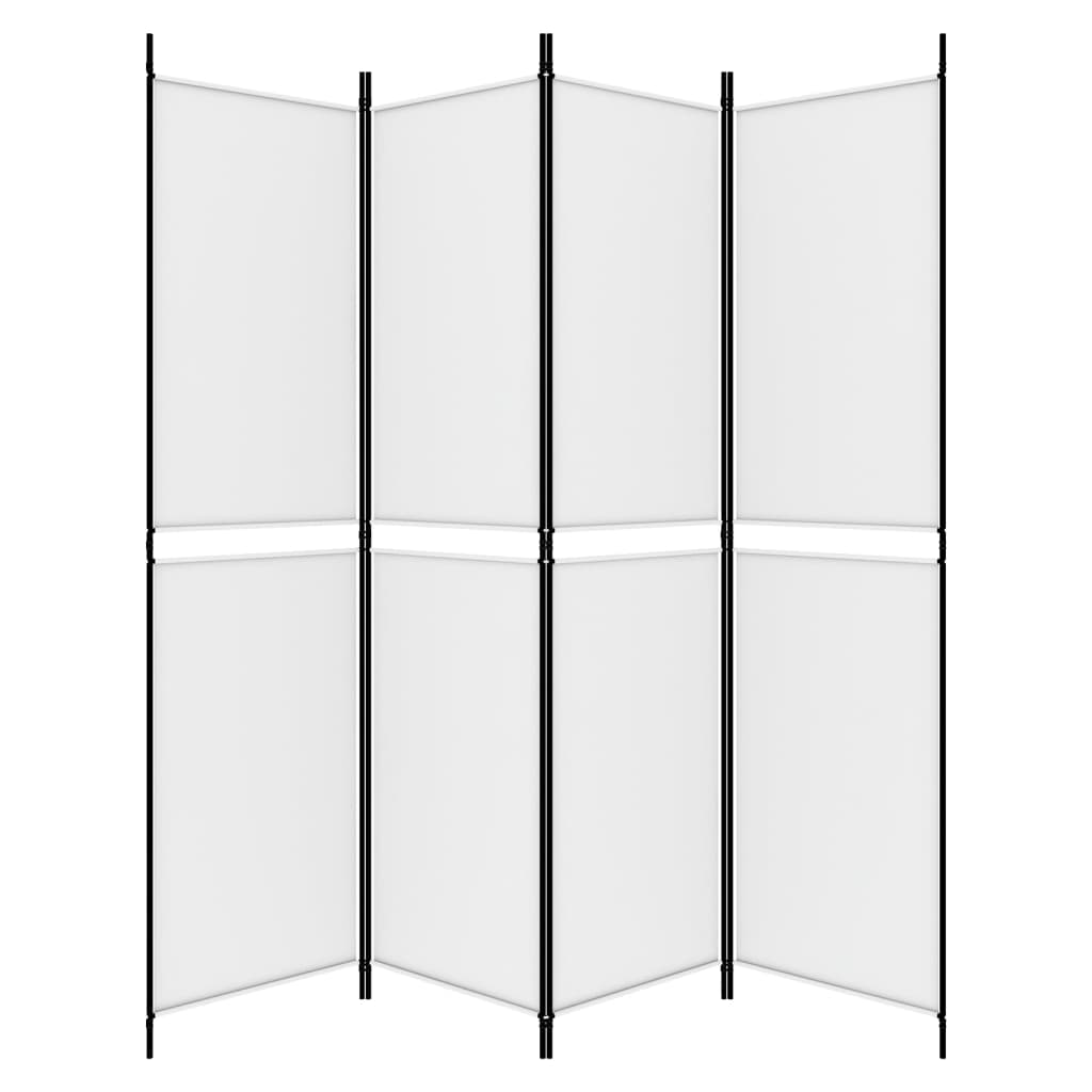 4-Panel Room Divider White 200x200 cm Fabric