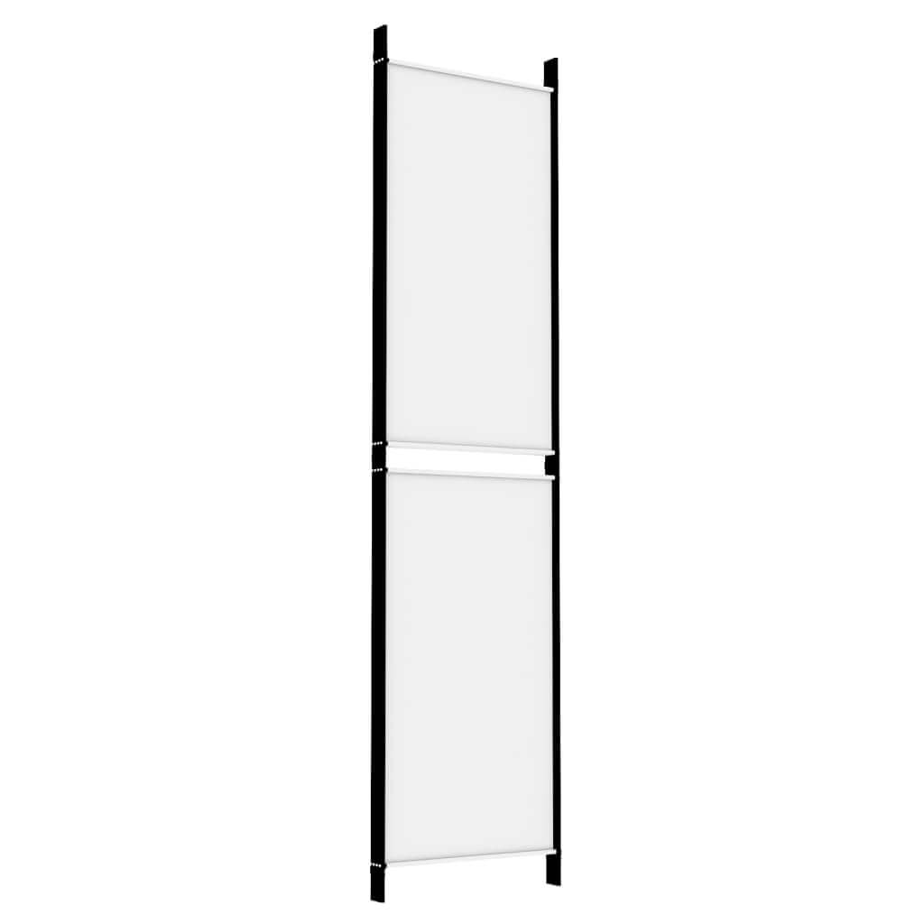 4-Panel Room Divider White 200x200 cm Fabric