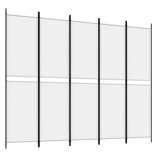 5-Panel Room Divider 250x200 cm Fabric for privacy and sunlight blocking