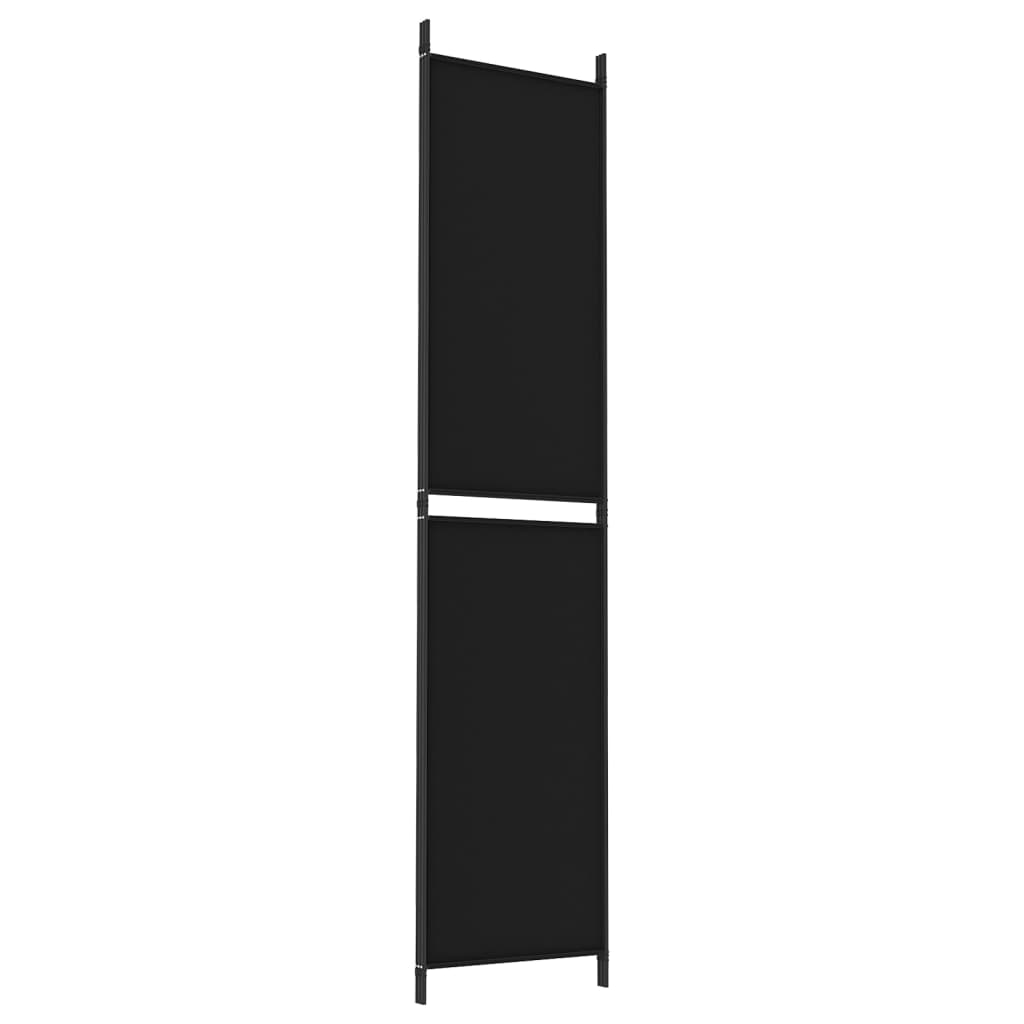 3-Panel Room Divider Black 150x220 cm Fabric