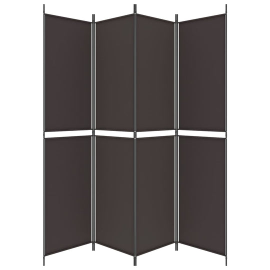 4-Panel Room Divider Brown 200x220 cm Fabric