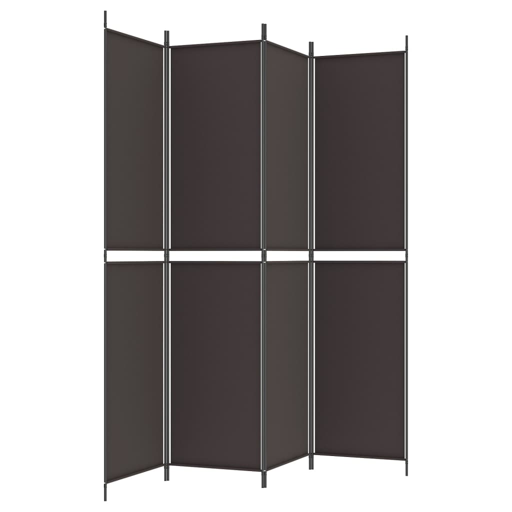 4-Panel Room Divider Brown 200x220 cm Fabric