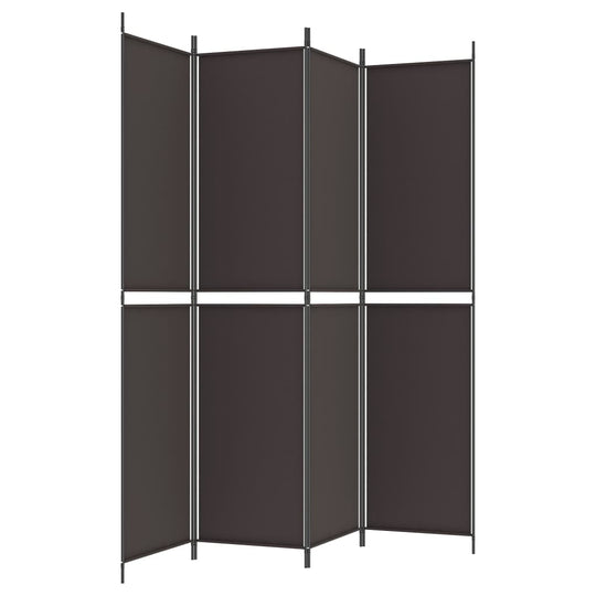 4-Panel Room Divider Brown 200x220 cm Fabric