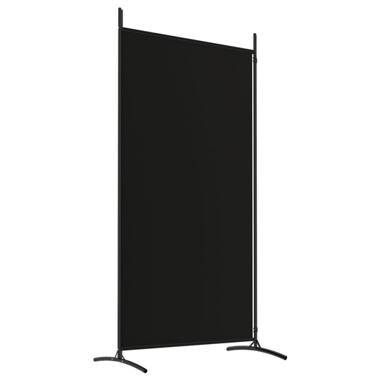 2-Panel Room Divider 175x180 cm Fabric in black, ideal for creating private spaces and blocking sunlight.