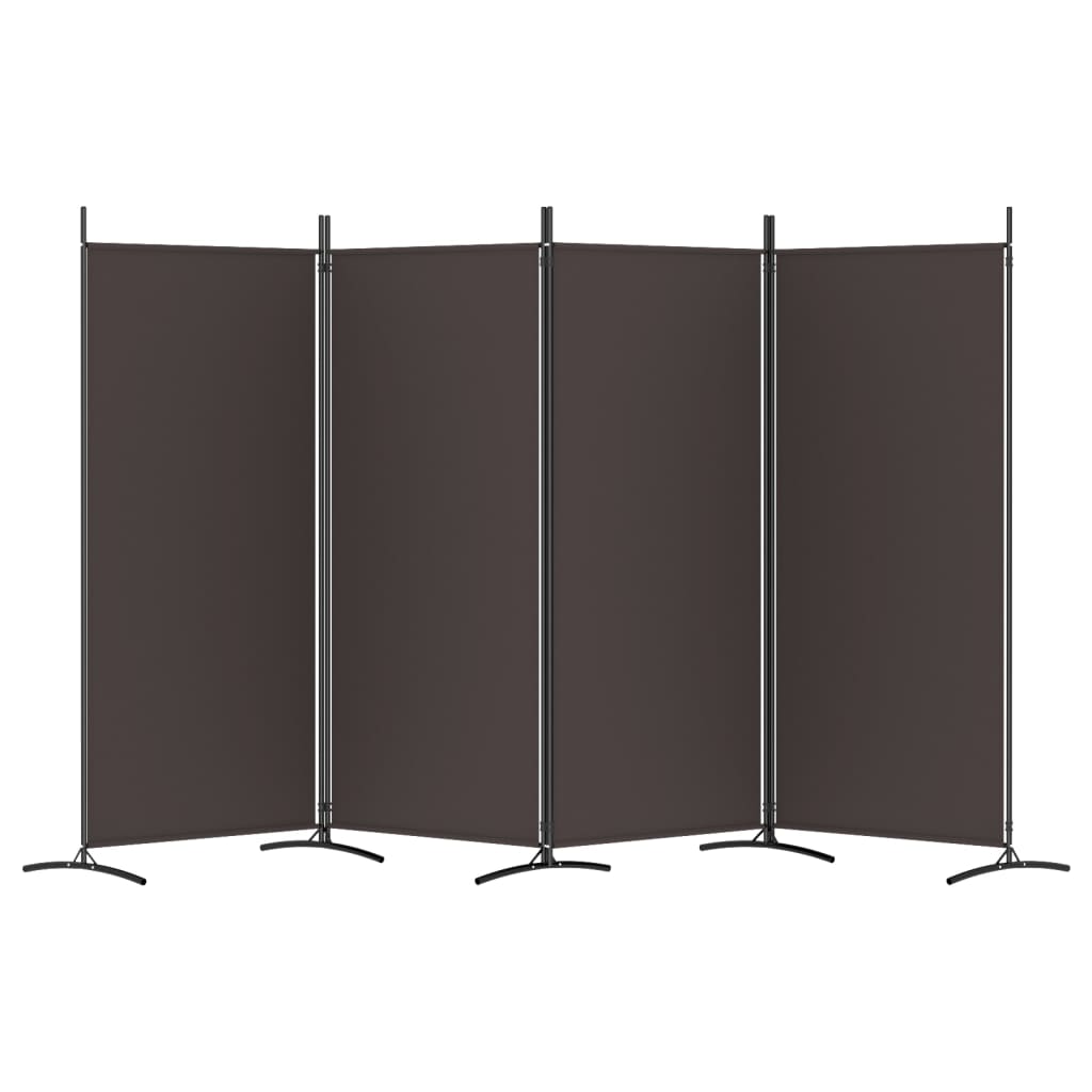 4-Panel Room Divider 346x180 cm Fabric in a sleek black design for privacy and space separation.