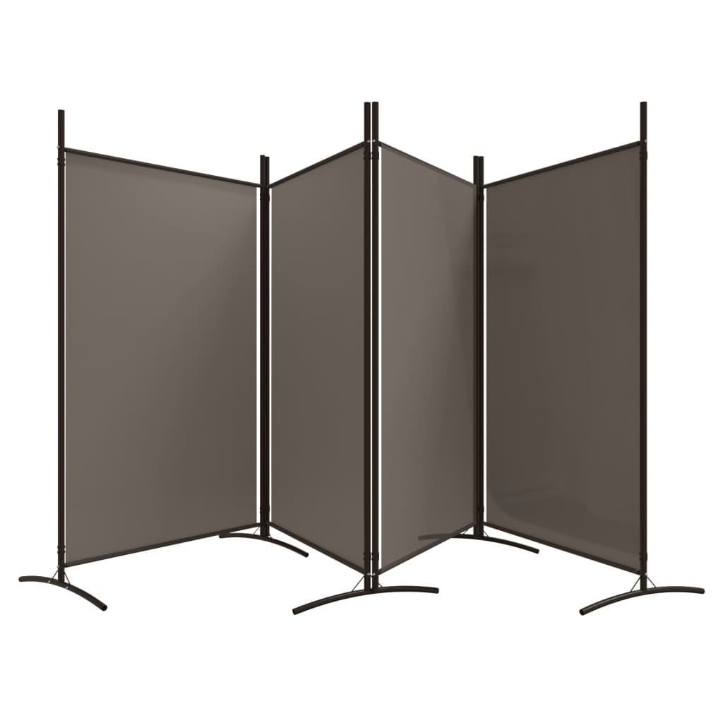 4-Panel Room Divider Anthracite 346x180 cm Fabric