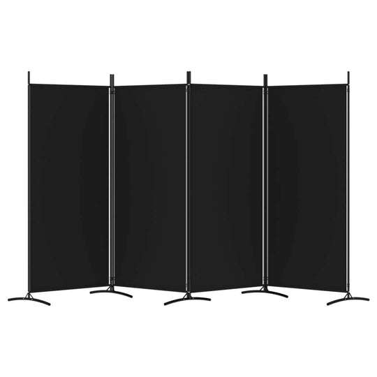 4-Panel Room Divider 346x180 cm Fabric in black, perfect for creating privacy and partitioning spaces.