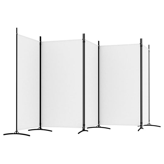 5-Panel Room Divider 433x180 cm Fabric , Furniture -> Room Dividers , Decor -,Divider,Durable,Durable Construction,Furniture -,Home Decor,Interior Design,Modern Design,new-305021,Room Dividers,Space-saving,Unique Design,white