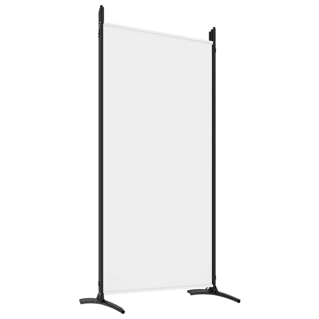 White 6-panel room divider fabric screen for privacy, 520x180 cm, featuring durable material and simple design.