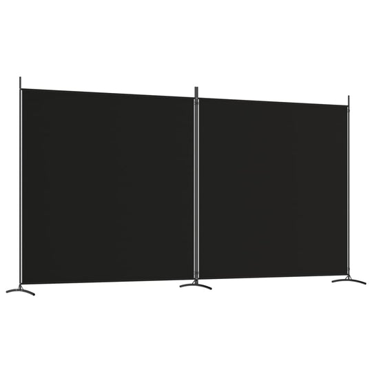 2-Panel Room Divider  348x180 cm Fabric in a modern black design, ideal for creating private spaces.