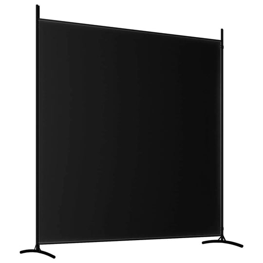 2-Panel Room Divider 348x180 cm Fabric in black, perfect for creating private spaces and blocking sunlight.