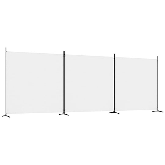 3-Panel Room Divider 525x180 cm Fabric providing privacy and blocking sunlight in a room.