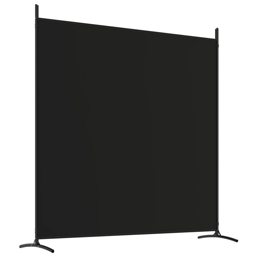 3-Panel Room Divider 525x180 cm Fabric in black, perfect for creating private spaces and blocking sunlight.