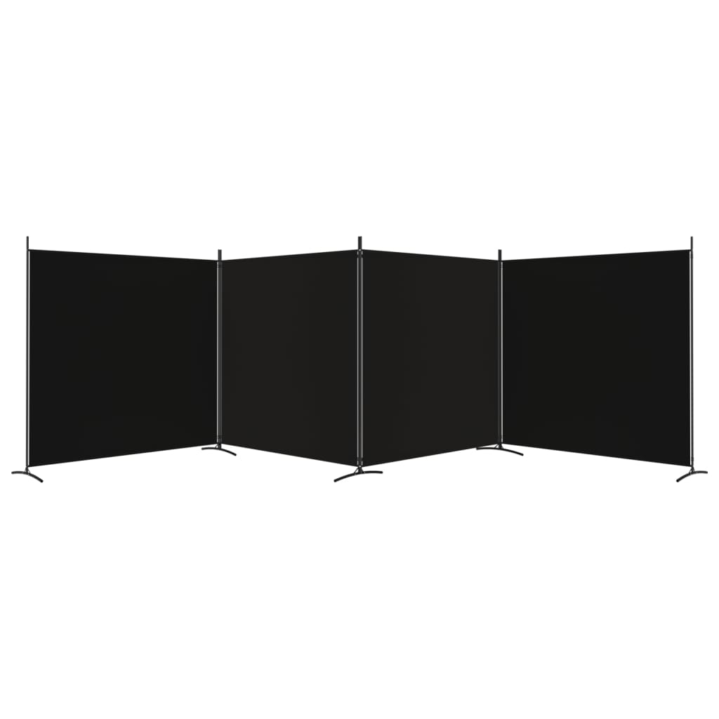 4-Panel Room Divider 698x180 cm Fabric , Furniture -> Room Dividers , black,Divider,Durable,eligant,Furniture -,Home & Garden -,Modern Design,new-305021,Room Dividers,Stylish