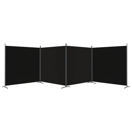 4-Panel Room Divider 698x180 cm Fabric , Furniture -> Room Dividers , black,Divider,Durable,eligant,Furniture -,Home & Garden -,Modern Design,new-305021,Room Dividers,Stylish