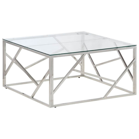 Coffee Table  Stainless Steel and Tempered Glass