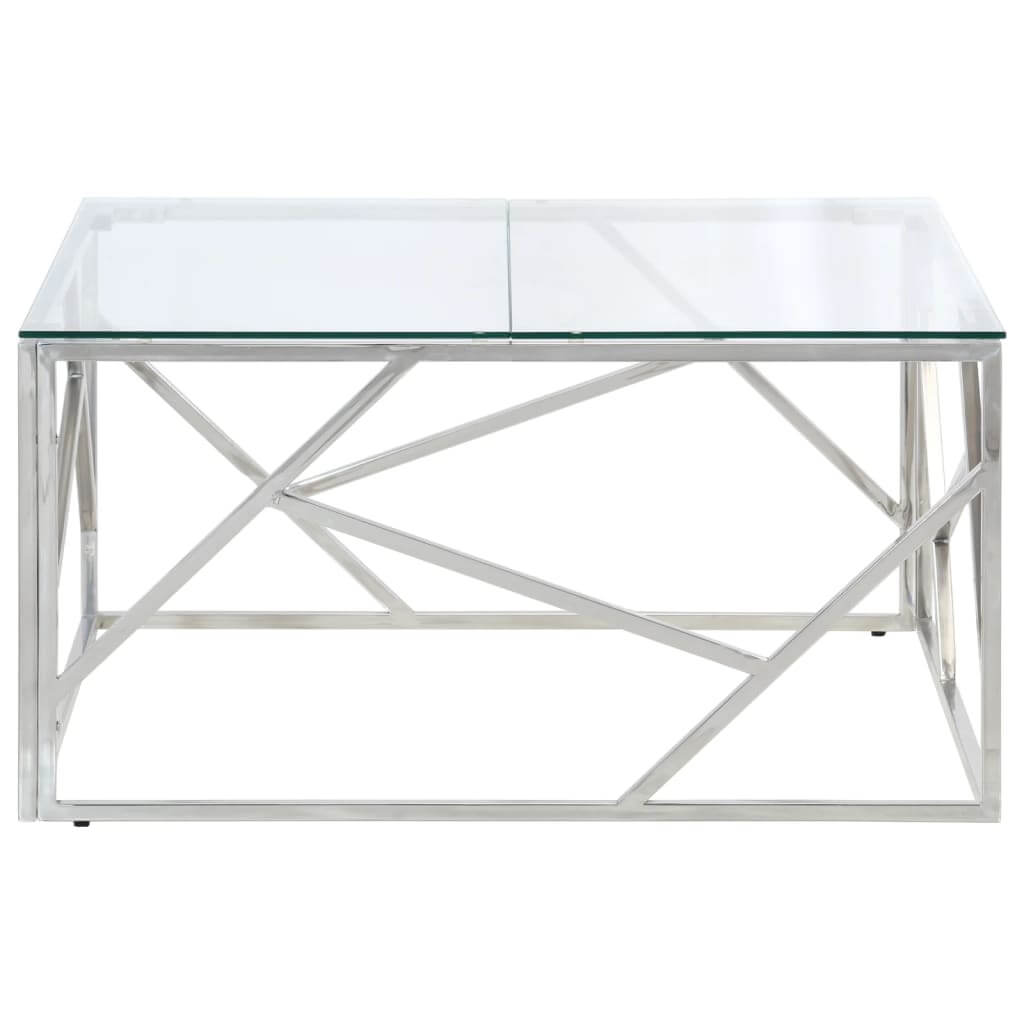 Coffee Table  Stainless Steel and Tempered Glass