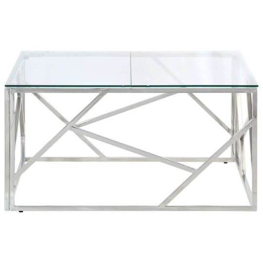 Coffee Table  Stainless Steel and Tempered Glass