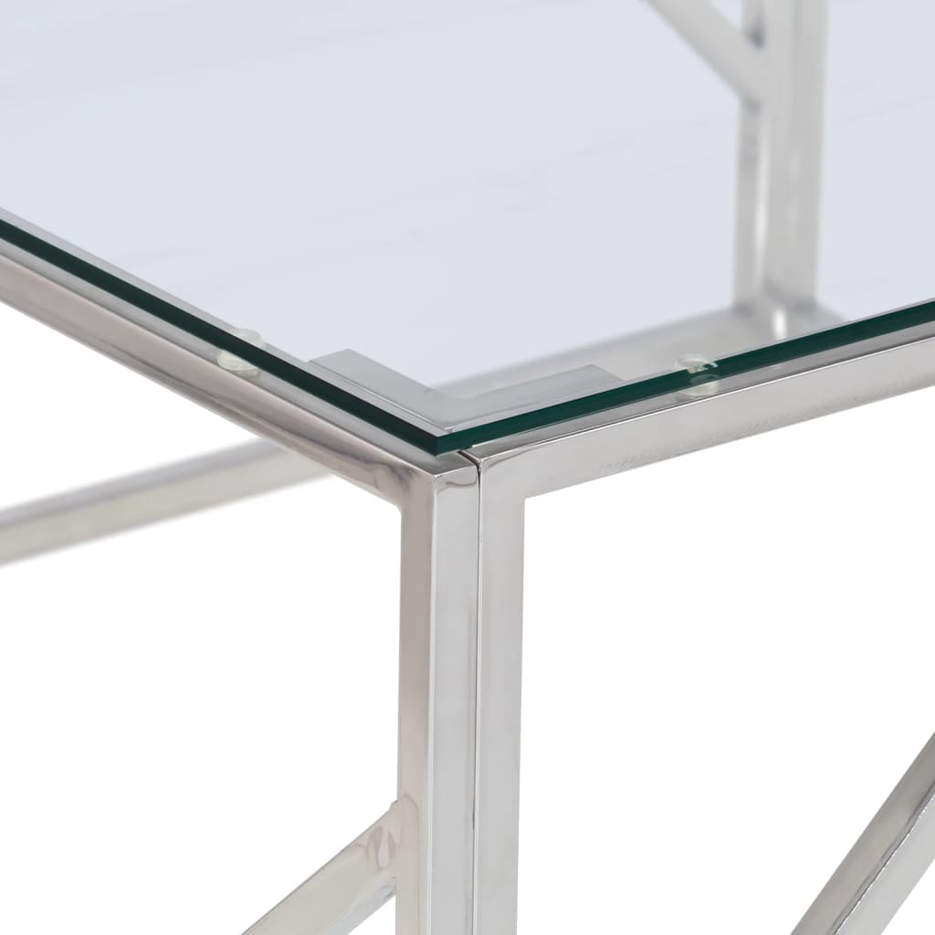 Coffee Table  Stainless Steel and Tempered Glass