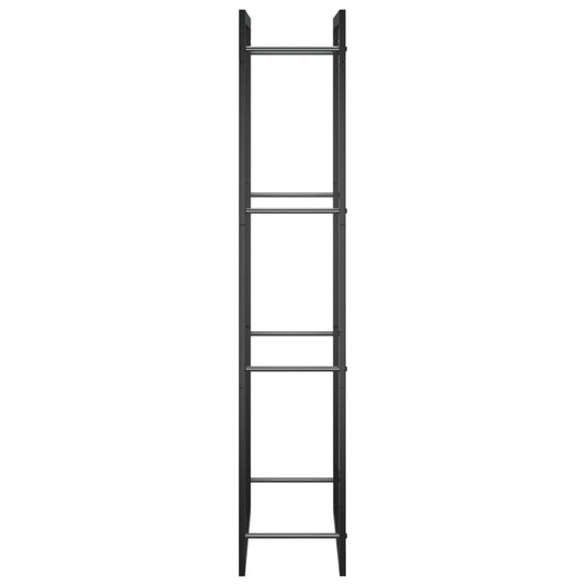 Firewood Rack Matt 50x28x132 cm Steel, black-powdered, durable, sturdy, weather-resistant log storage for ample firewood organization.
