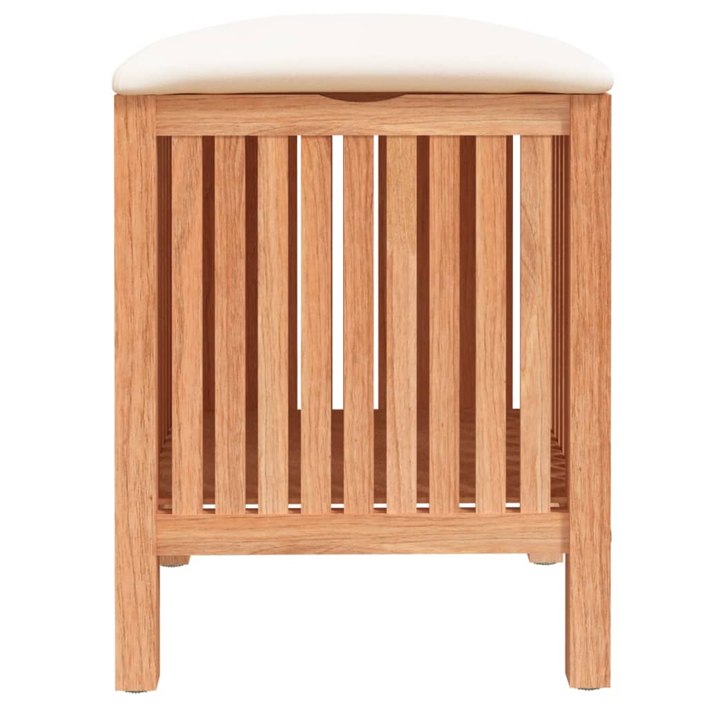 Bathroom Stool 40.5x40x52 cm Solid Wood Walnut with cushioned seat and storage feature, perfect for elegant and functional bathroom decor.