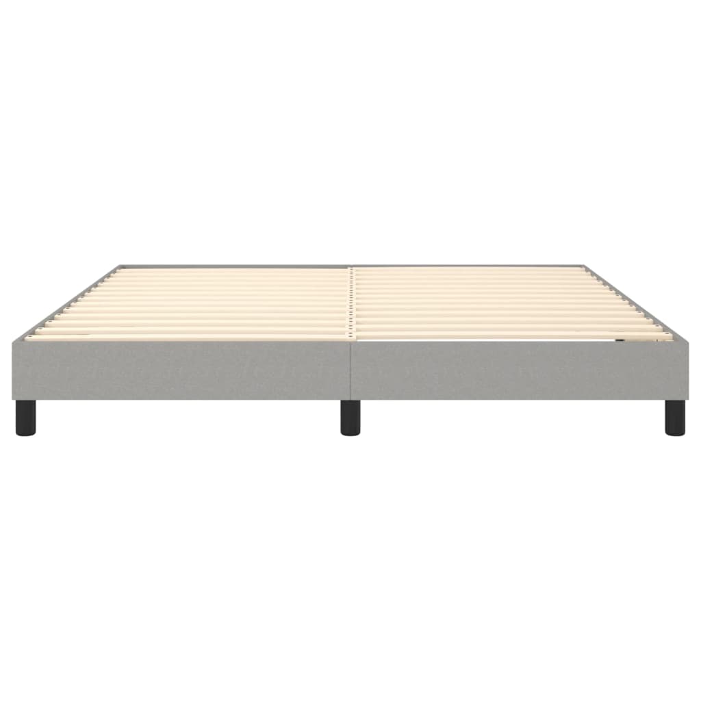 Light grey bed frame without mattress, super king size 180x200 cm with plywood slats, suitable for restful sleep.