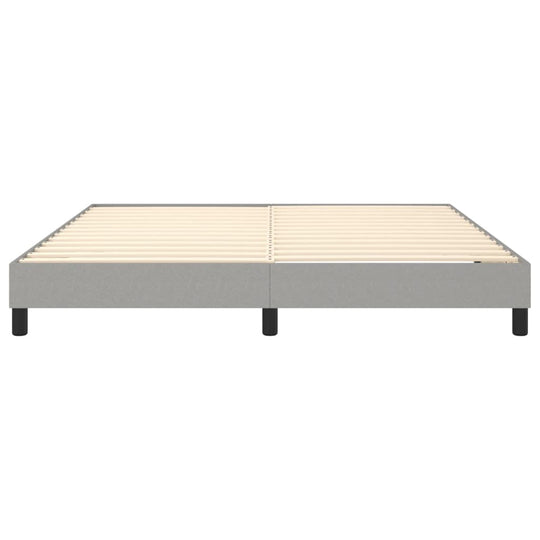 Light grey bed frame without mattress, super king size 180x200 cm with plywood slats, suitable for restful sleep.