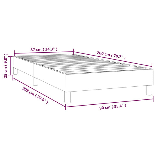 Box Spring Bed Frame Light  90x200 cm Velvet