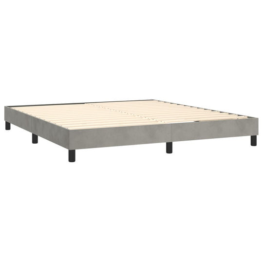 Box Spring Bed Frame Light  180x200 cm Super King Velvet