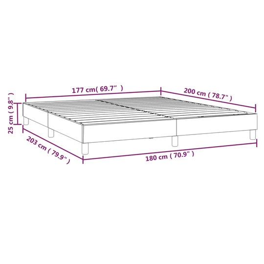 Box Spring Bed Frame Light  180x200 cm Super King Velvet