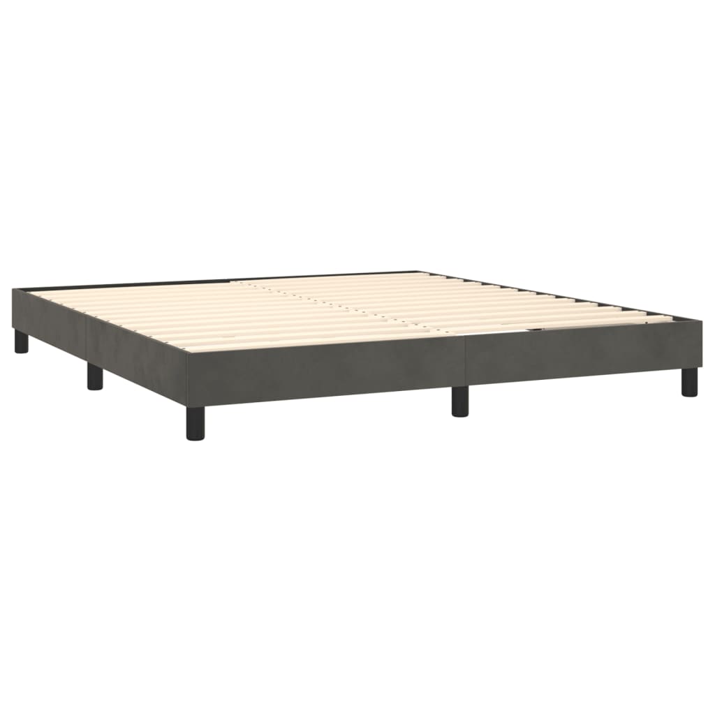 Box Spring Bed Frame Dark  180x200 cm Super King Velvet