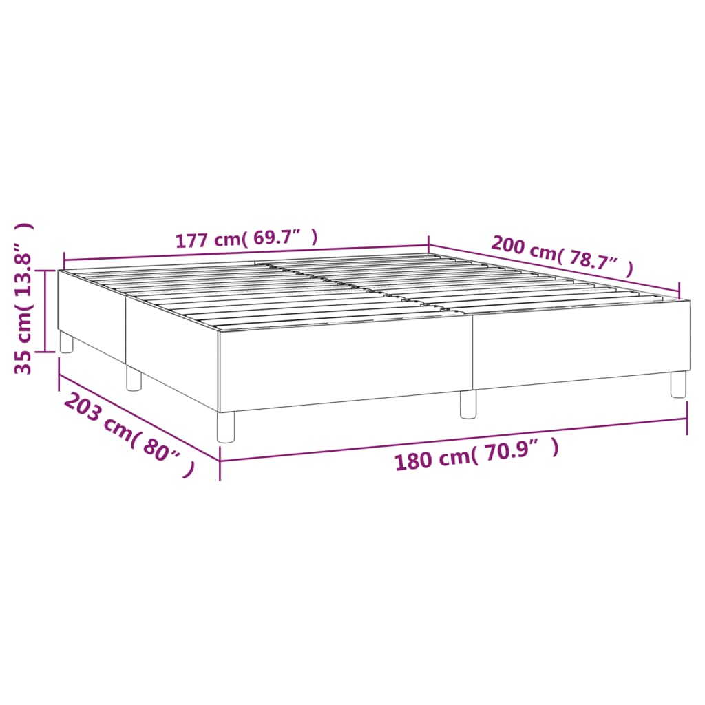 Box Spring Bed Frame  180x200 cm Super King Fabric