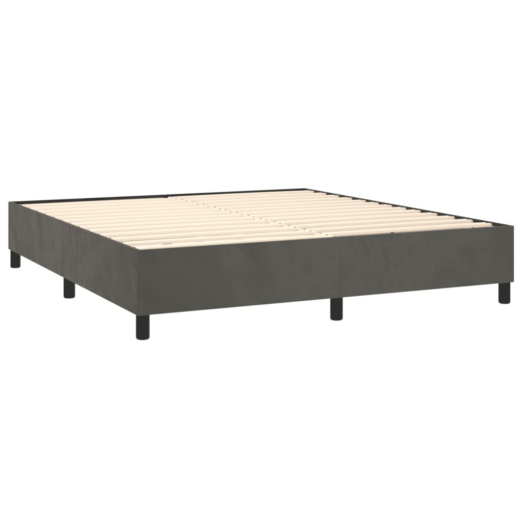Box Spring Bed Frame Dark  180x200 cm Super King Velvet
