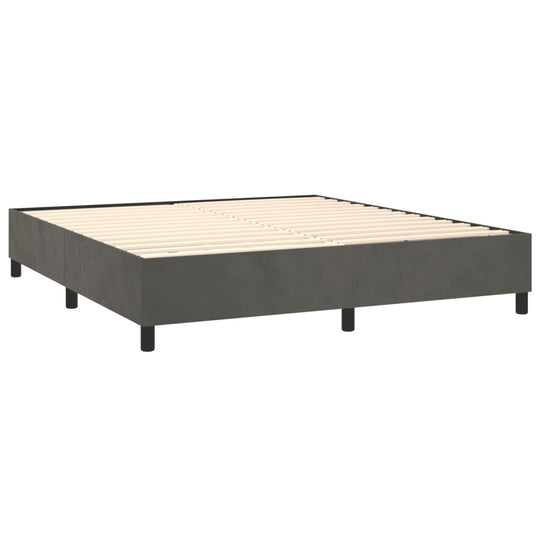 Box Spring Bed Frame Dark  180x200 cm Super King Velvet