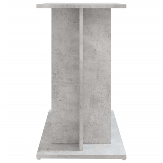 Concrete grey aquarium stand made of engineered wood, supporting fish tanks with a modern design, ideal for furniture arrangements.