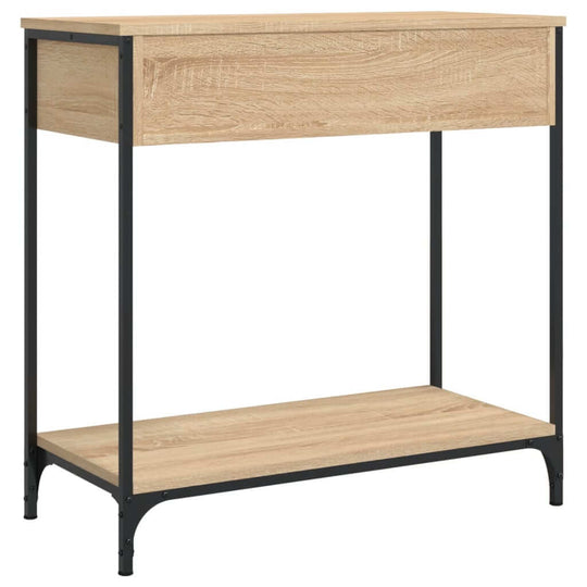 Console table in Sonoma Oak finish with drawer and lower shelf, ideal for entryway or living room storage.