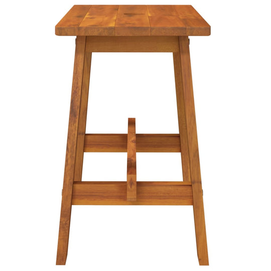 Rectangular stool made from solid acacia wood, ideal for outdoor furniture and home patio decor.