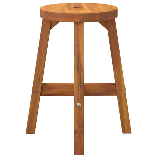 Round solid acacia wood stool, perfect for outdoor furniture and home decor, 38x38x45 cm dimensions.