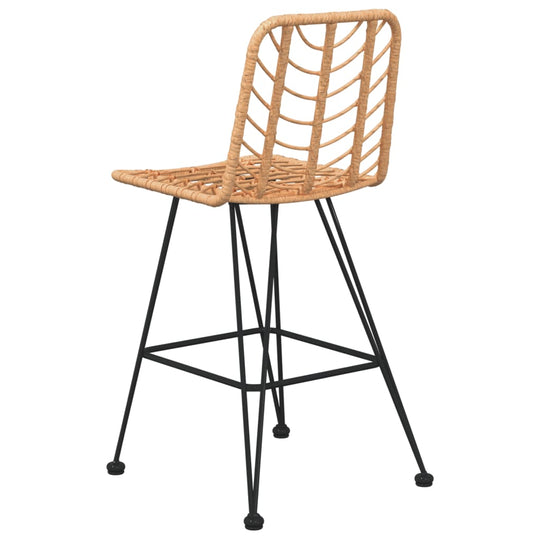 Bar Stools 2 pcs 45x56x103.5 cm PE Rattan and Steel