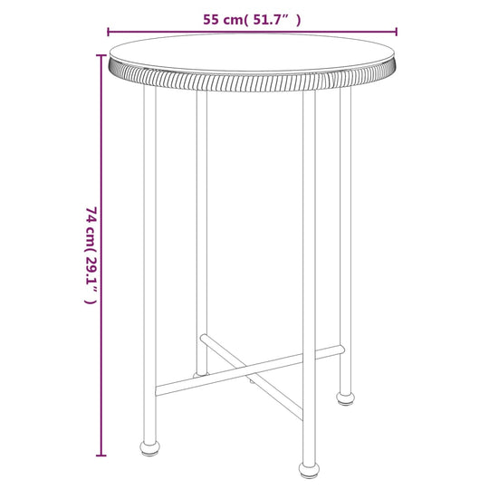 Dining Table Ø55 cm Tempered Glass and Steel , Furniture -> Outdoor Furniture -> Outdoor Tables , Chairs -,Durable,eligant,Furniture -,Home & Garden -,Home Decor,Modern Design,new-305021,Outdoor Furniture -,Outdoor Furniture Sets,Outdoor Seating -,Outdoor